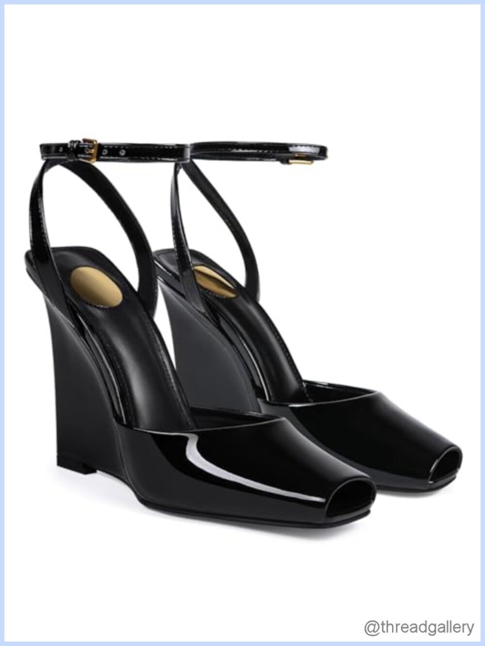 Patent Leather Peep Toe Wedge Sandals Slip-On Slingback Dressy Summer Shoes